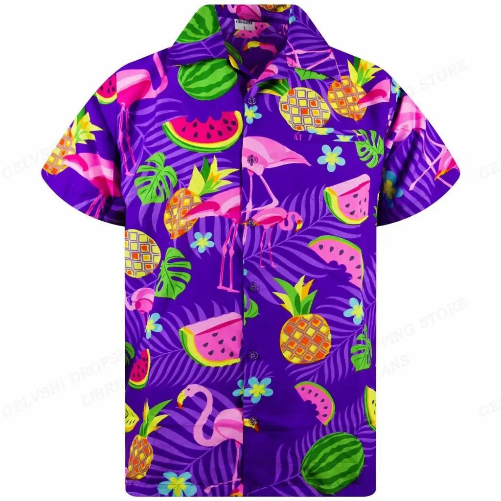 3D Flamingo Heren Overhemd - Nico Style