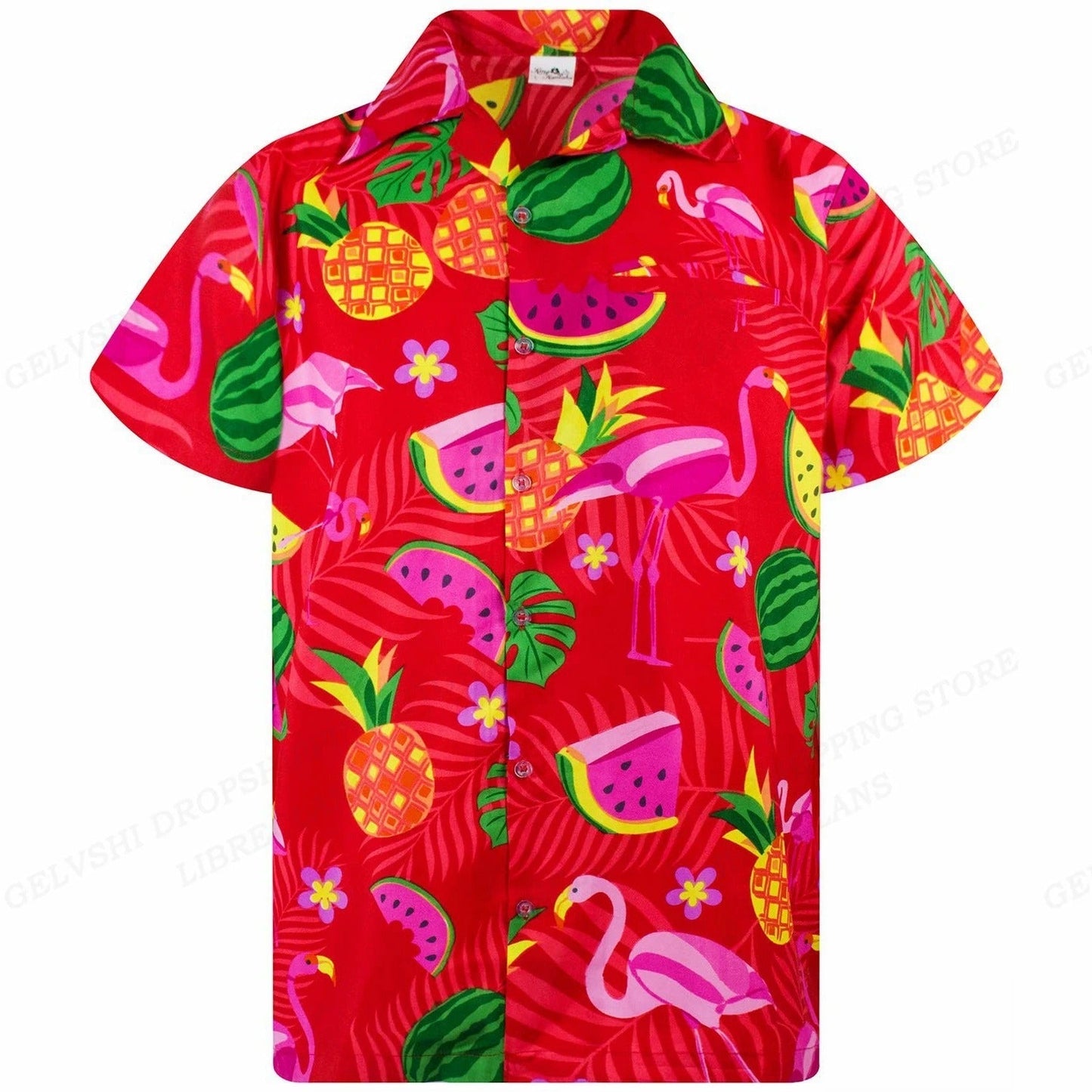 3D Flamingo Heren Overhemd - Nico Style