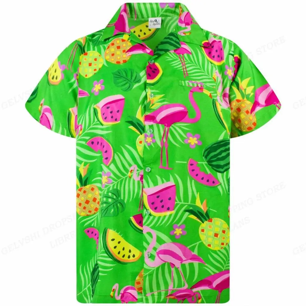 3D Flamingo Heren Overhemd - Nico Style