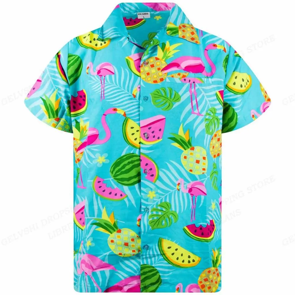 3D Flamingo Heren Overhemd - Nico Style
