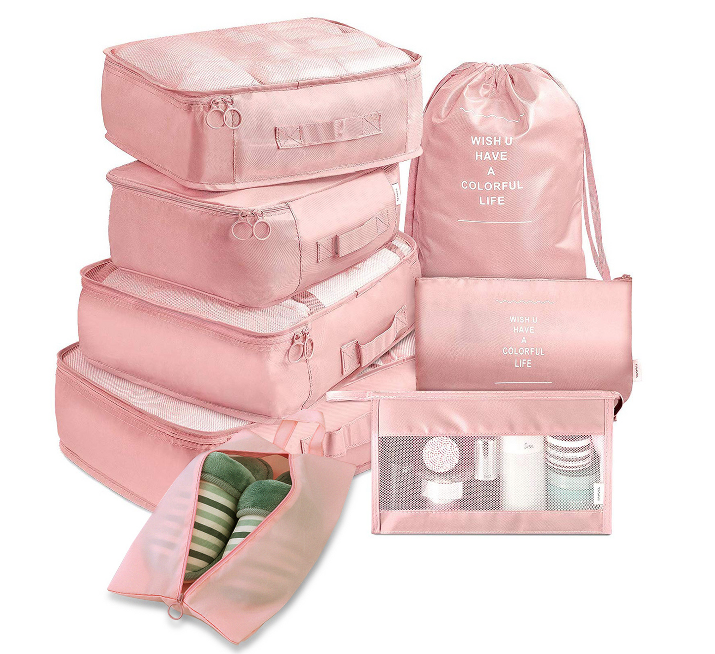 8-delige Reisset – Bagage Organizers & Verdelers
