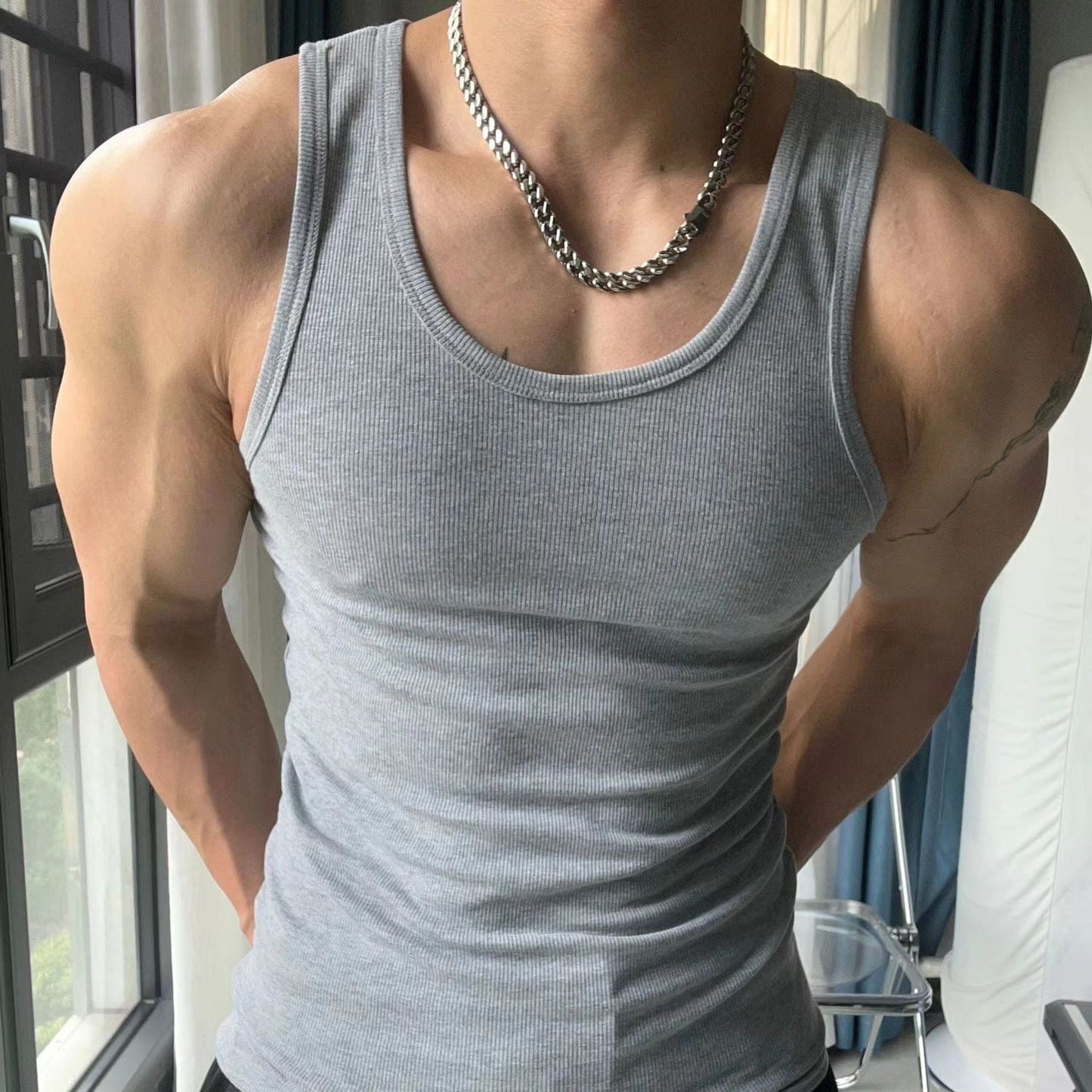 Ademende Heren Zomer Tanktop Comfort