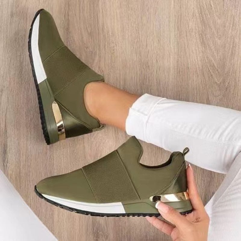 Ademende Stijlvolle Dames Sneakers Beige