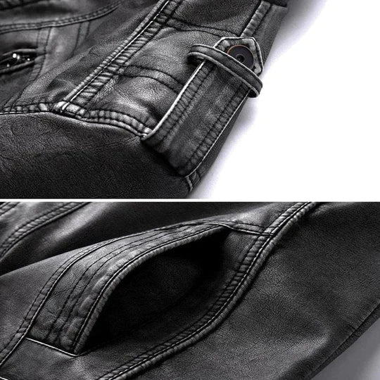 Adwin Zwarte Leren Herenjas Premium Design