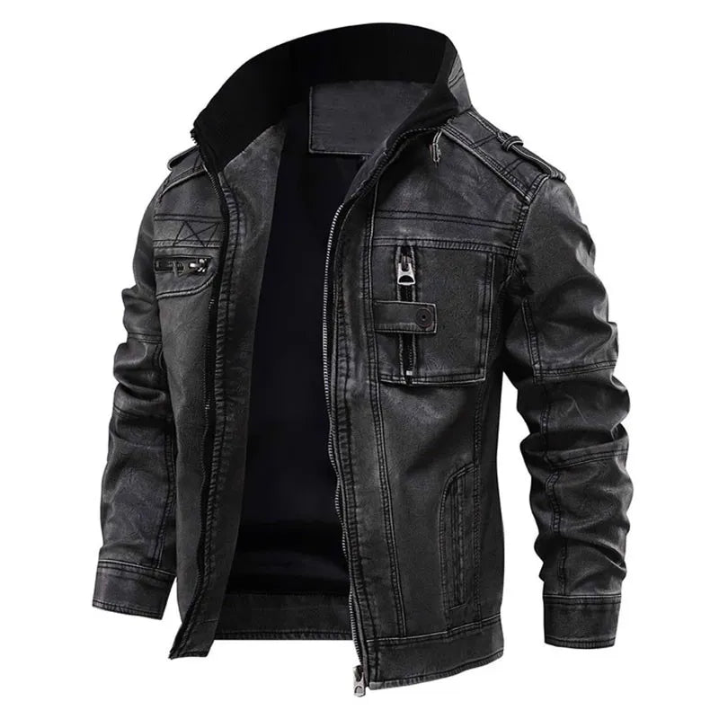 Adwin Zwarte Leren Herenjas Premium Design