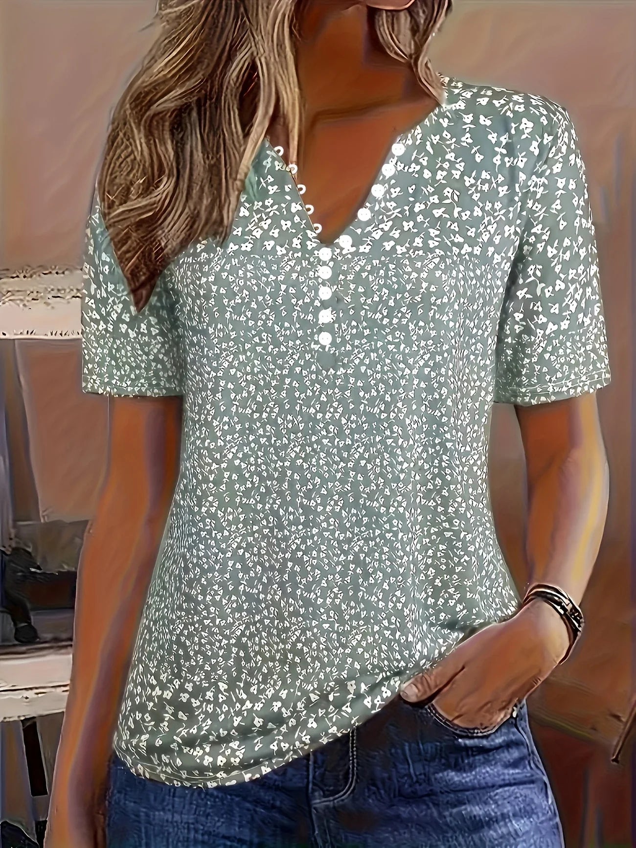 Alaia Zomertop V-hals Korte Mouwen