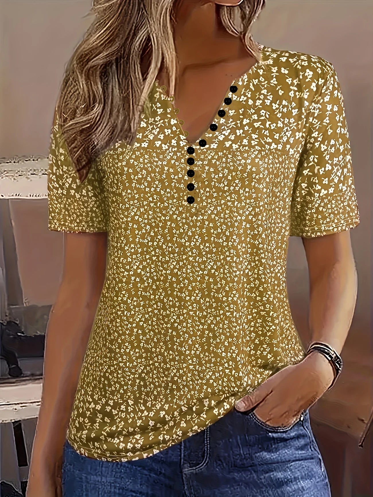 Alaia Zomertop V-hals Korte Mouwen
