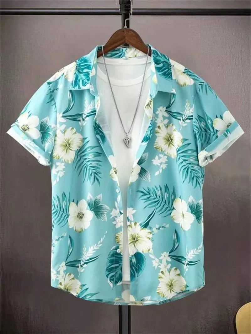 Amich - 3D Bloemenprint Hawaii Shirt