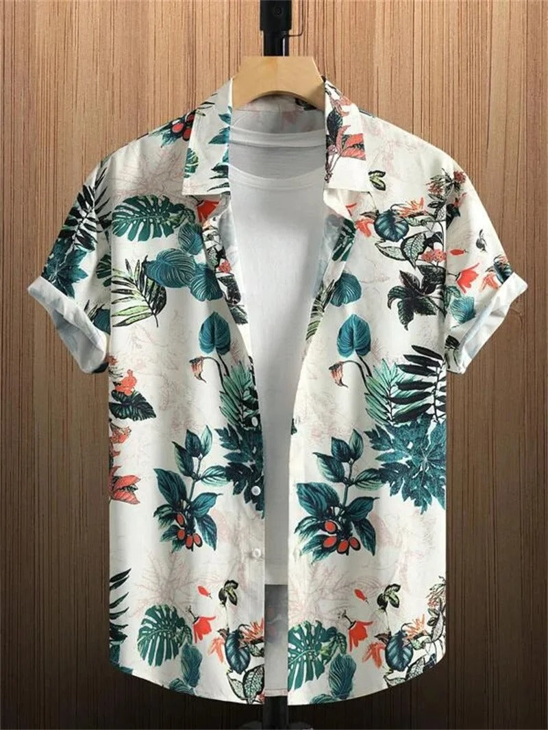 Amich - 3D Bloemenprint Hawaii Shirt
