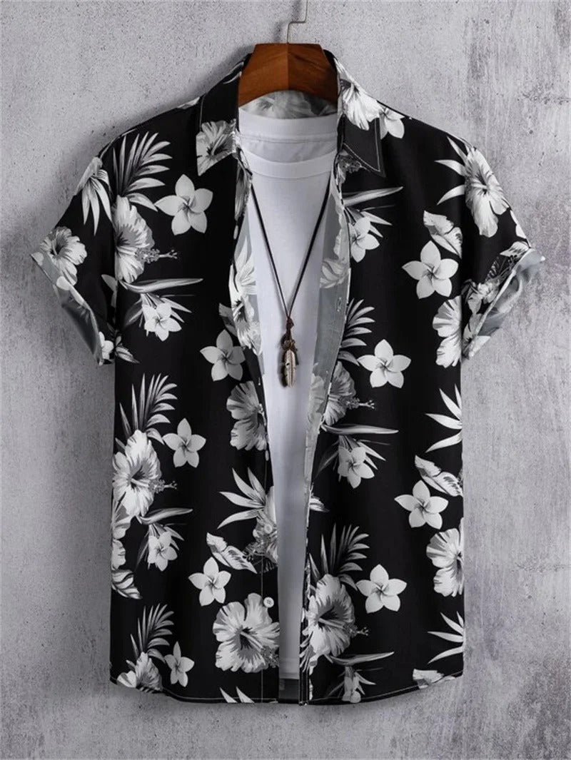 Amich - 3D Bloemenprint Hawaii Shirt