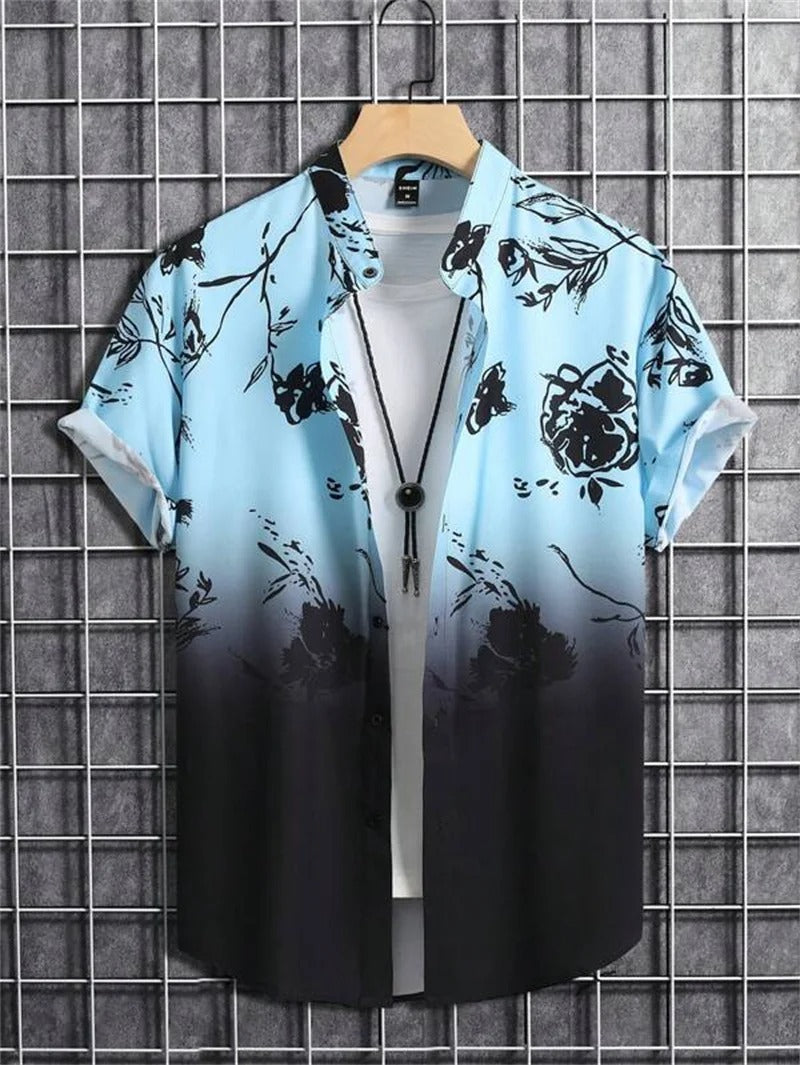 Amich - 3D Bloemenprint Hawaii Shirt