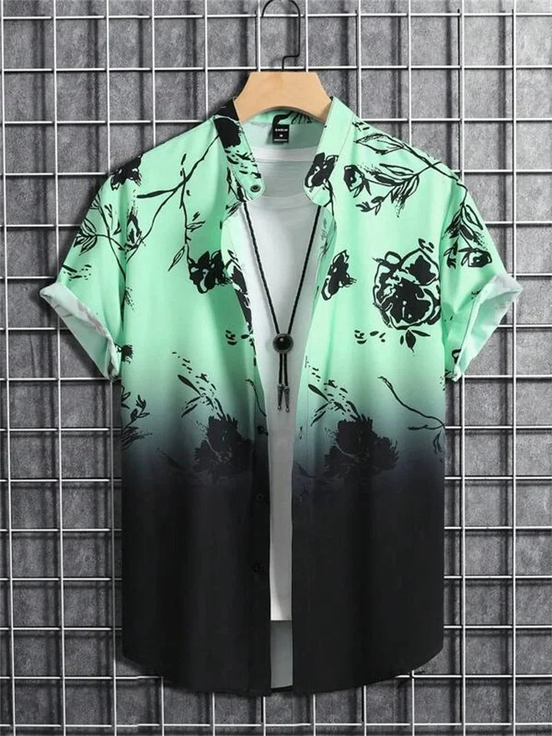 Amich - 3D Bloemenprint Hawaii Shirt