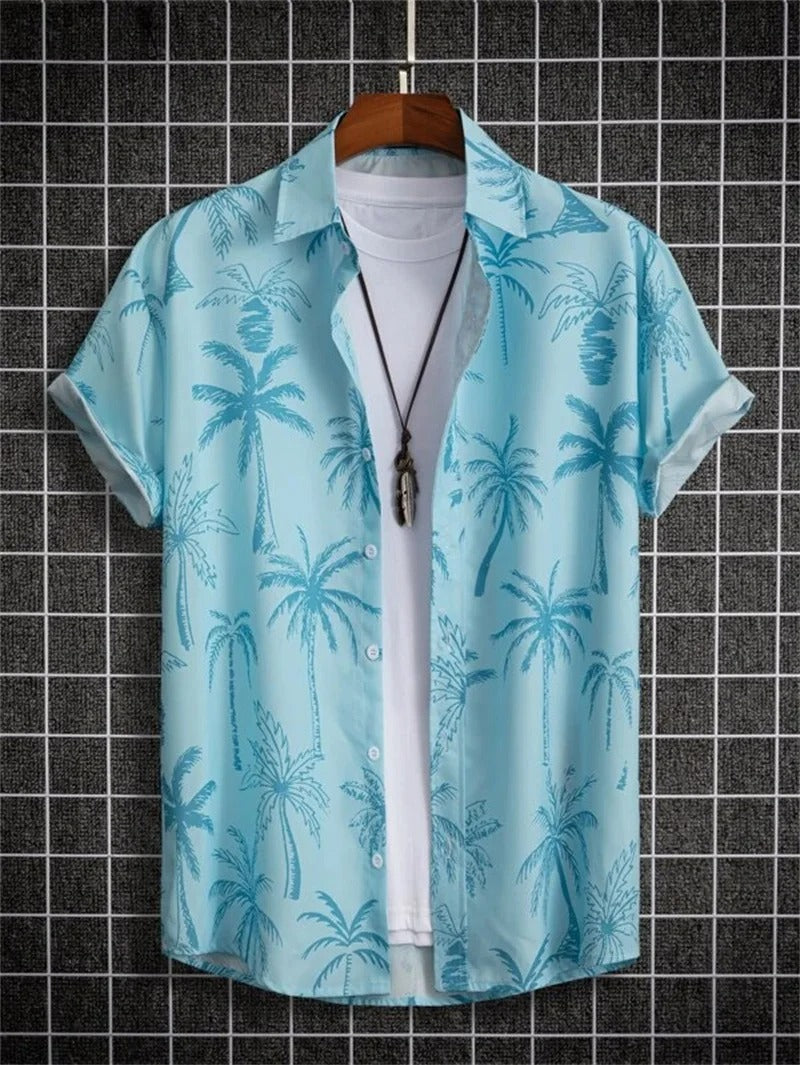 Amich - 3D Bloemenprint Hawaii Shirt