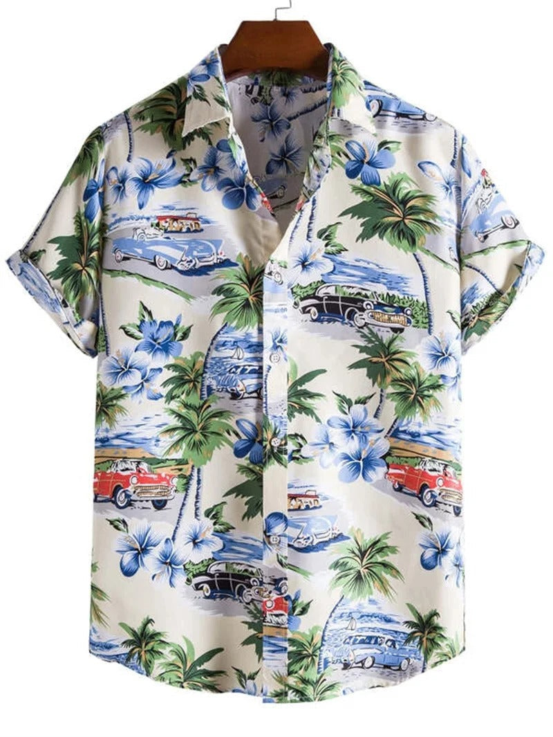 Amich - 3D Bloemenprint Hawaii Shirt