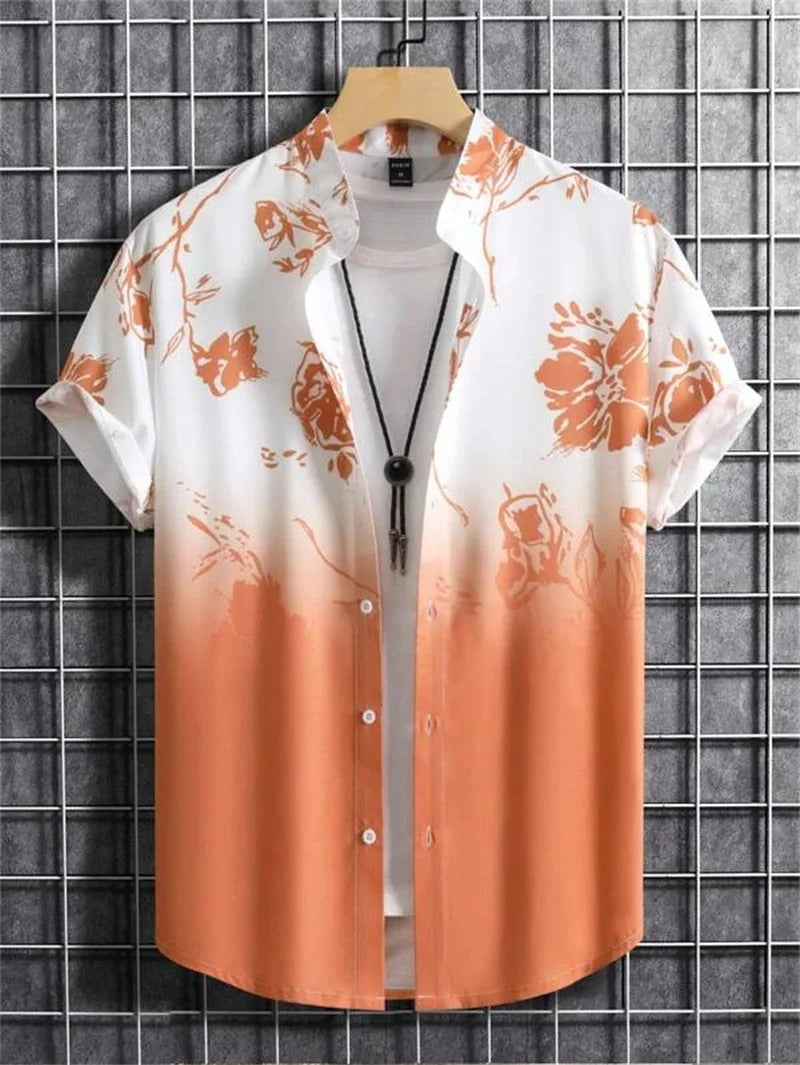 Amich - 3D Bloemenprint Hawaii Shirt