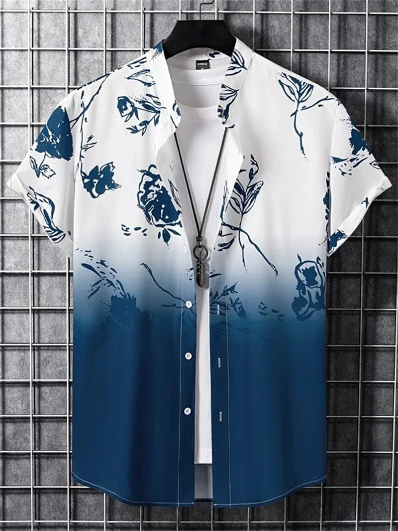 Amich - 3D Bloemenprint Hawaii Shirt