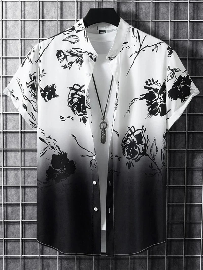 Amich - 3D Bloemenprint Hawaii Shirt