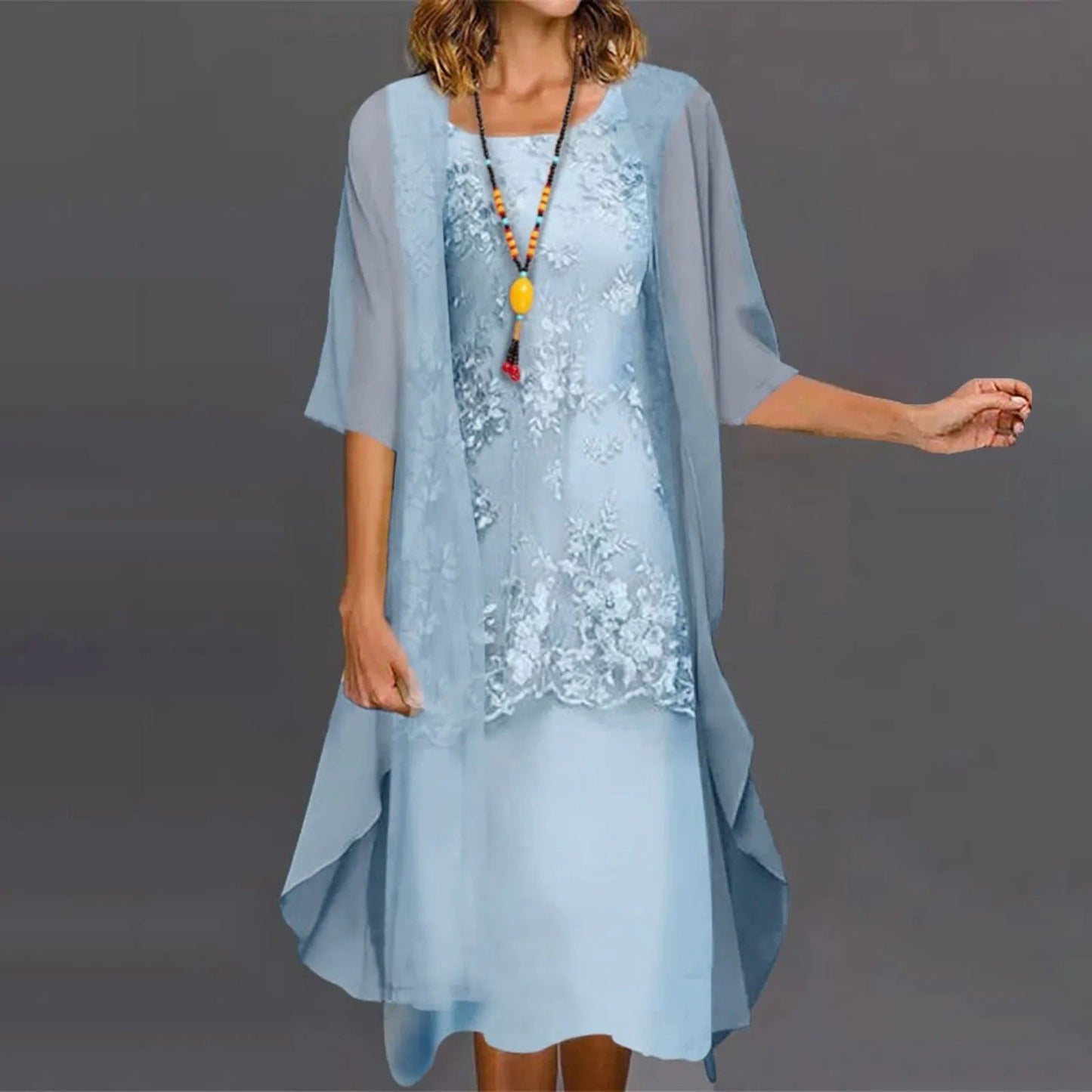 Aneira – Chique Chiffonjurk Tweedelig