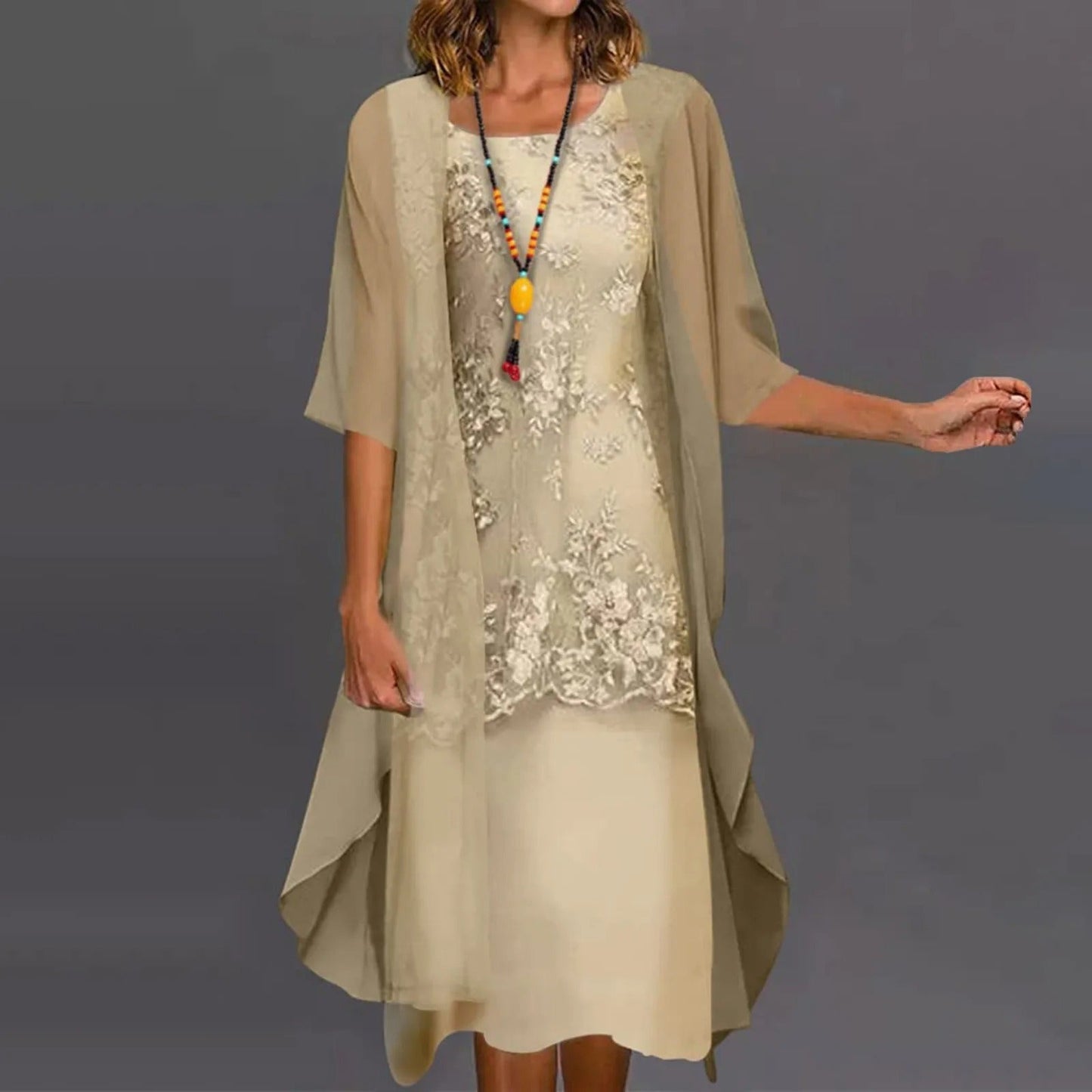 Aneira – Chique Chiffonjurk Tweedelig