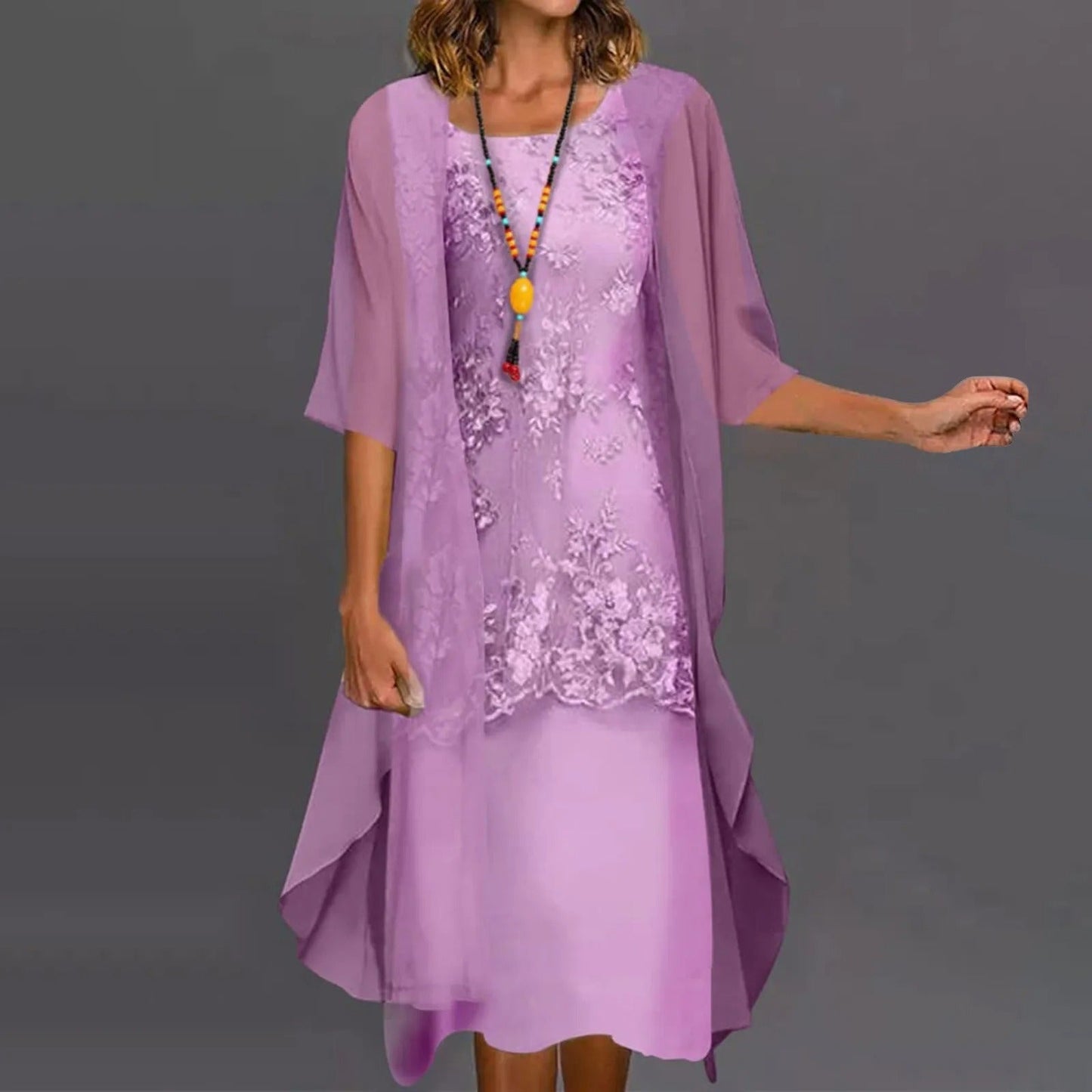 Aneira – Chique Chiffonjurk Tweedelig