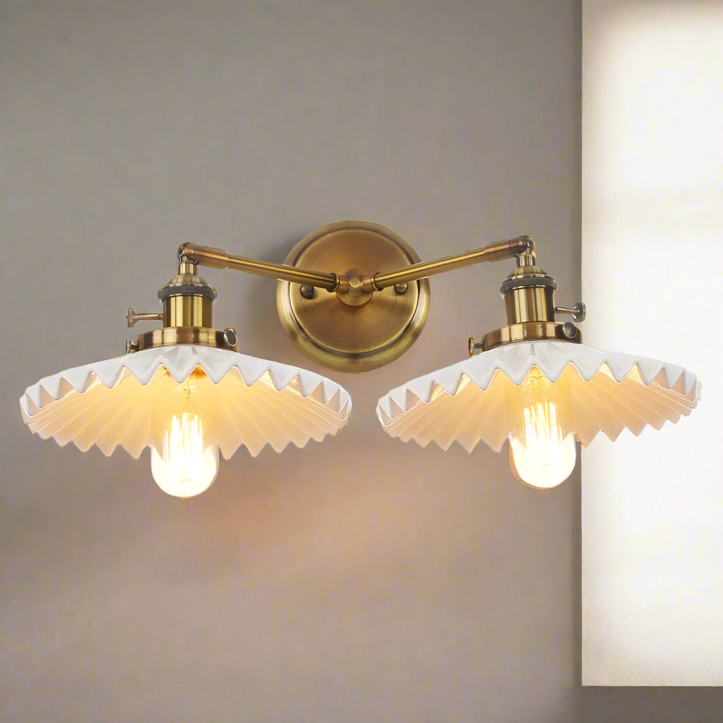 Antieke Keramische Wandlamp Dubbel - Antiek Gouden Stijl