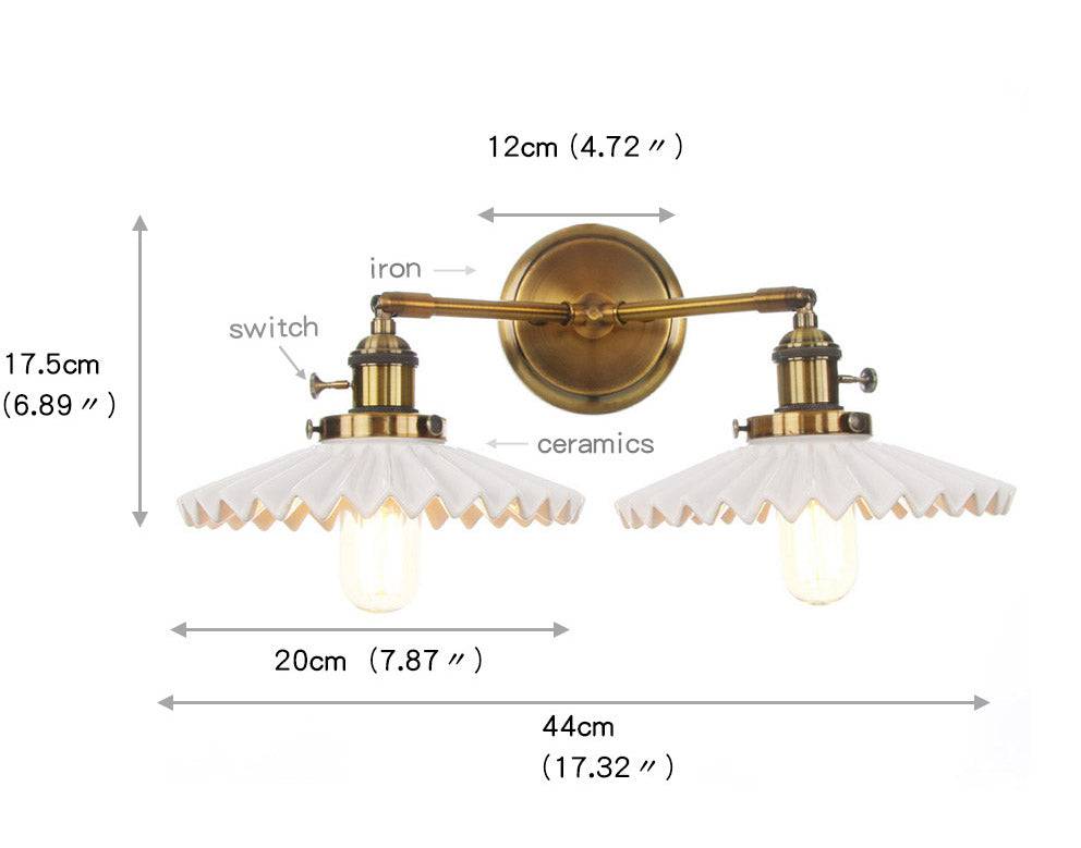 Antieke Keramische Wandlamp Dubbel - Antiek Gouden Stijl