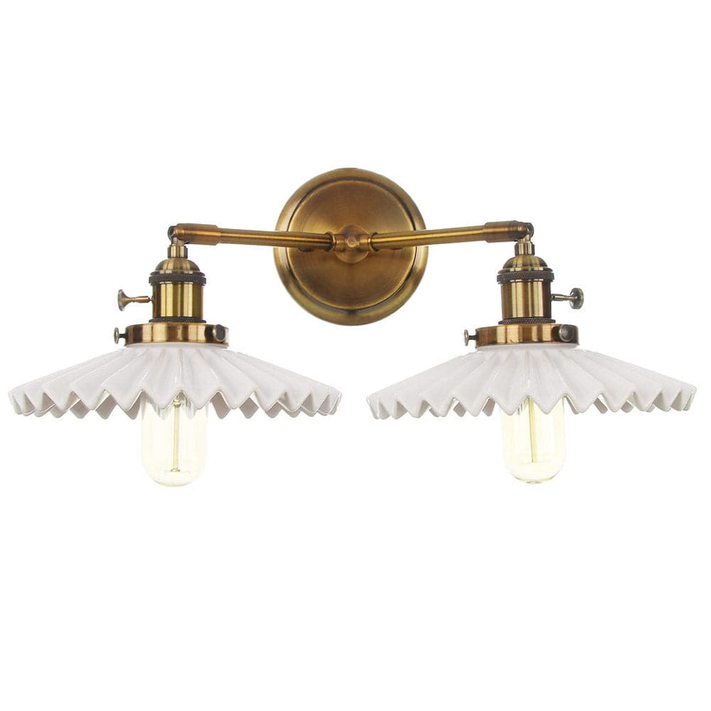 Antieke Keramische Wandlamp Dubbel - Antiek Gouden Stijl