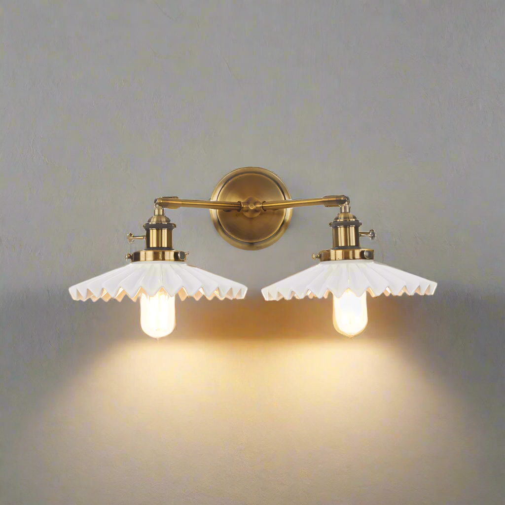 Antieke Keramische Wandlamp Dubbel - Antiek Gouden Stijl