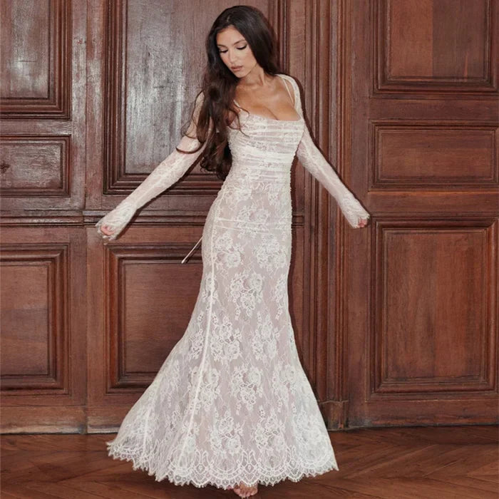 Ariella Maxi-jurk met Kant en Koord