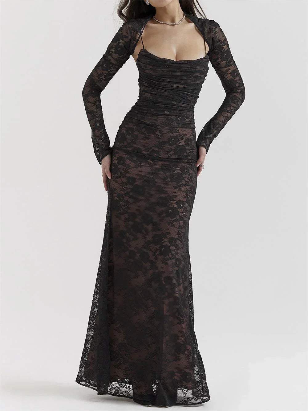 Ariella Maxi-jurk met Kant en Koord