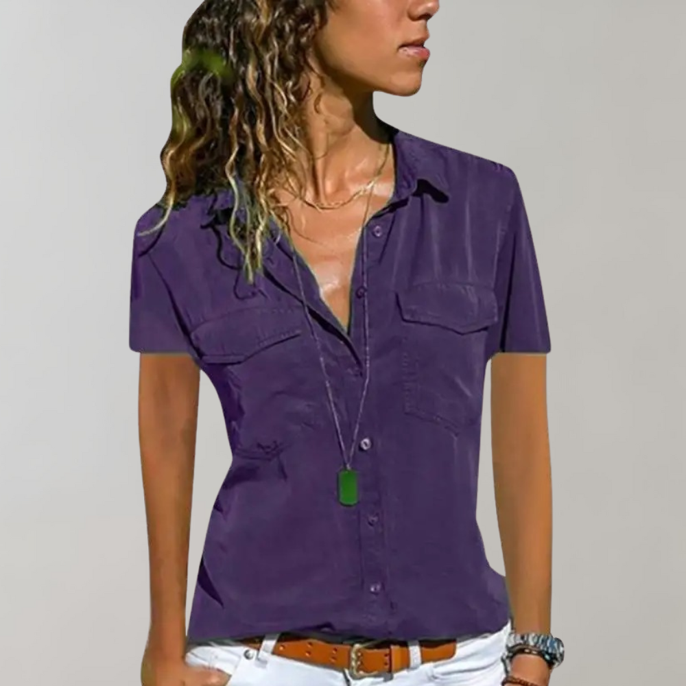 Aristea Damesblouse Korte Mouwen Casual Stijl