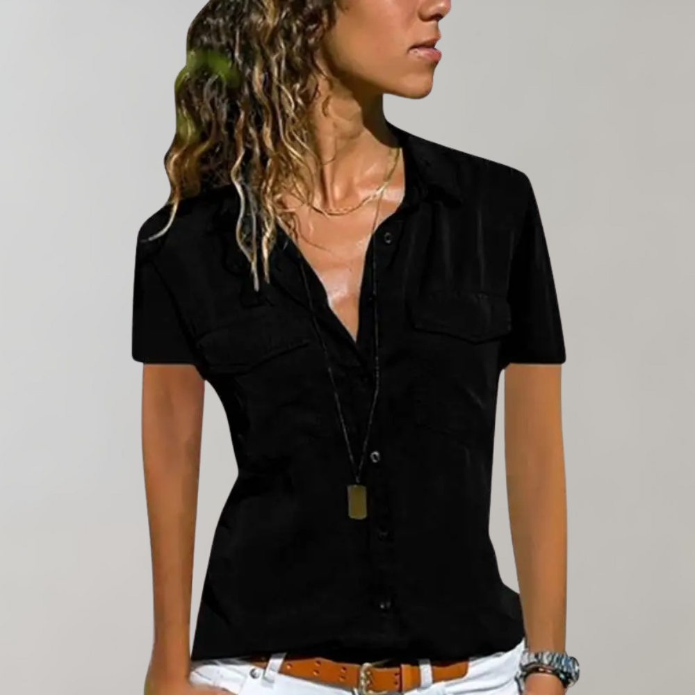 Aristea Damesblouse Korte Mouwen Casual Stijl