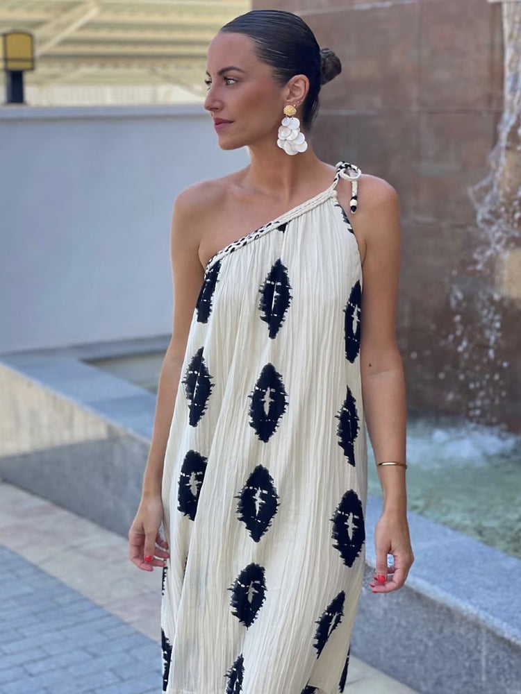 Asymmetrische Midi-Jurk Elegantie Meier