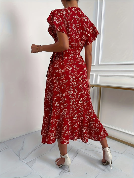 Bloemenprint Wikkeljurk met Split - Claudia
