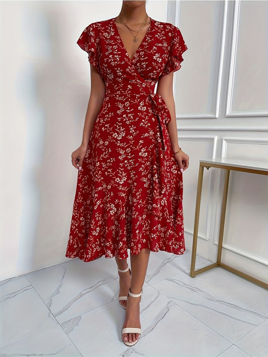 Bloemenprint Wikkeljurk met Split - Claudia