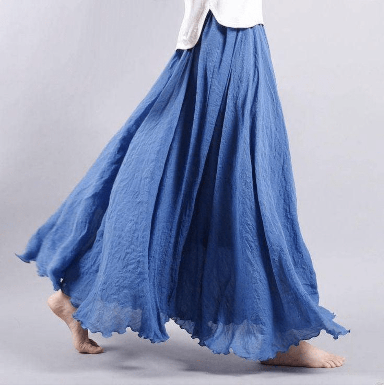 Bohemian Linnen Maxi Rok - Stijlvol Design