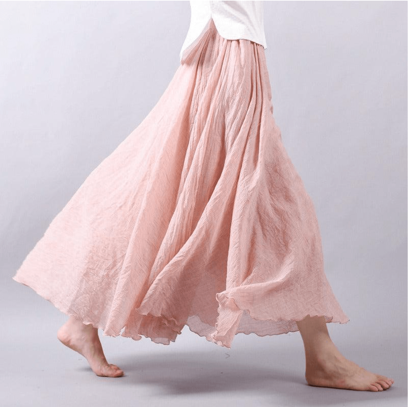 Bohemian Linnen Maxi Rok - Stijlvol Design