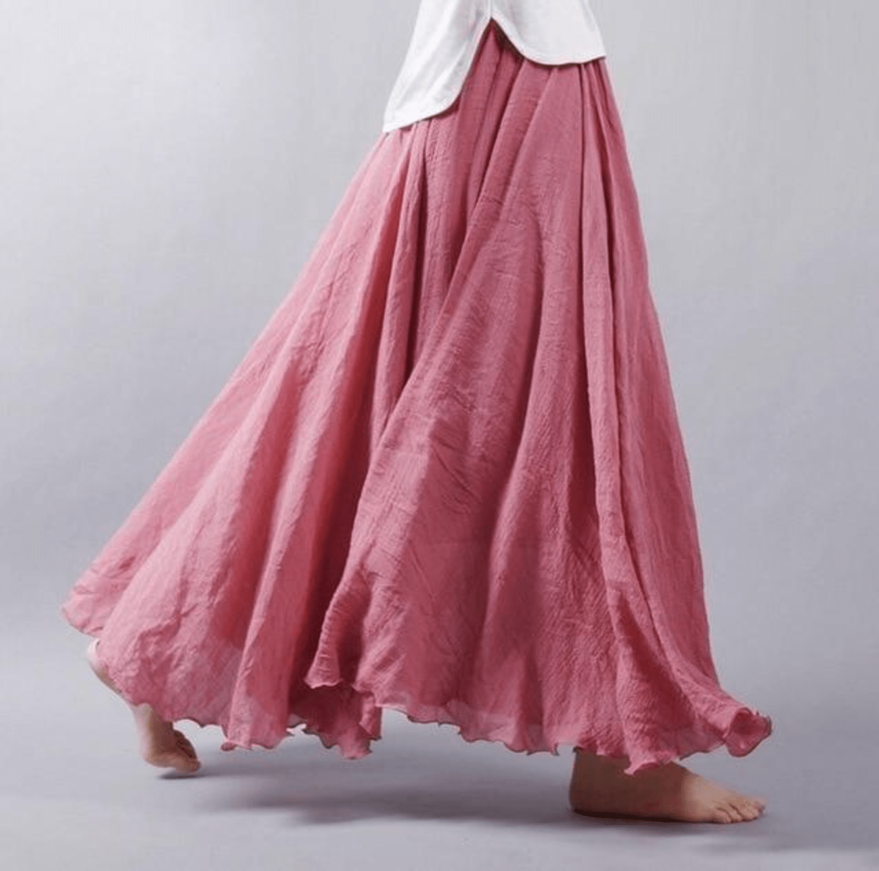 Bohemian Linnen Maxi Rok - Stijlvol Design