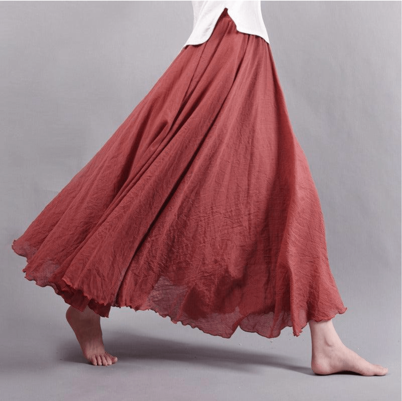 Bohemian Linnen Maxi Rok - Stijlvol Design