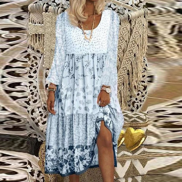 Boho Bloemenjurk Dames O-hals Gisela