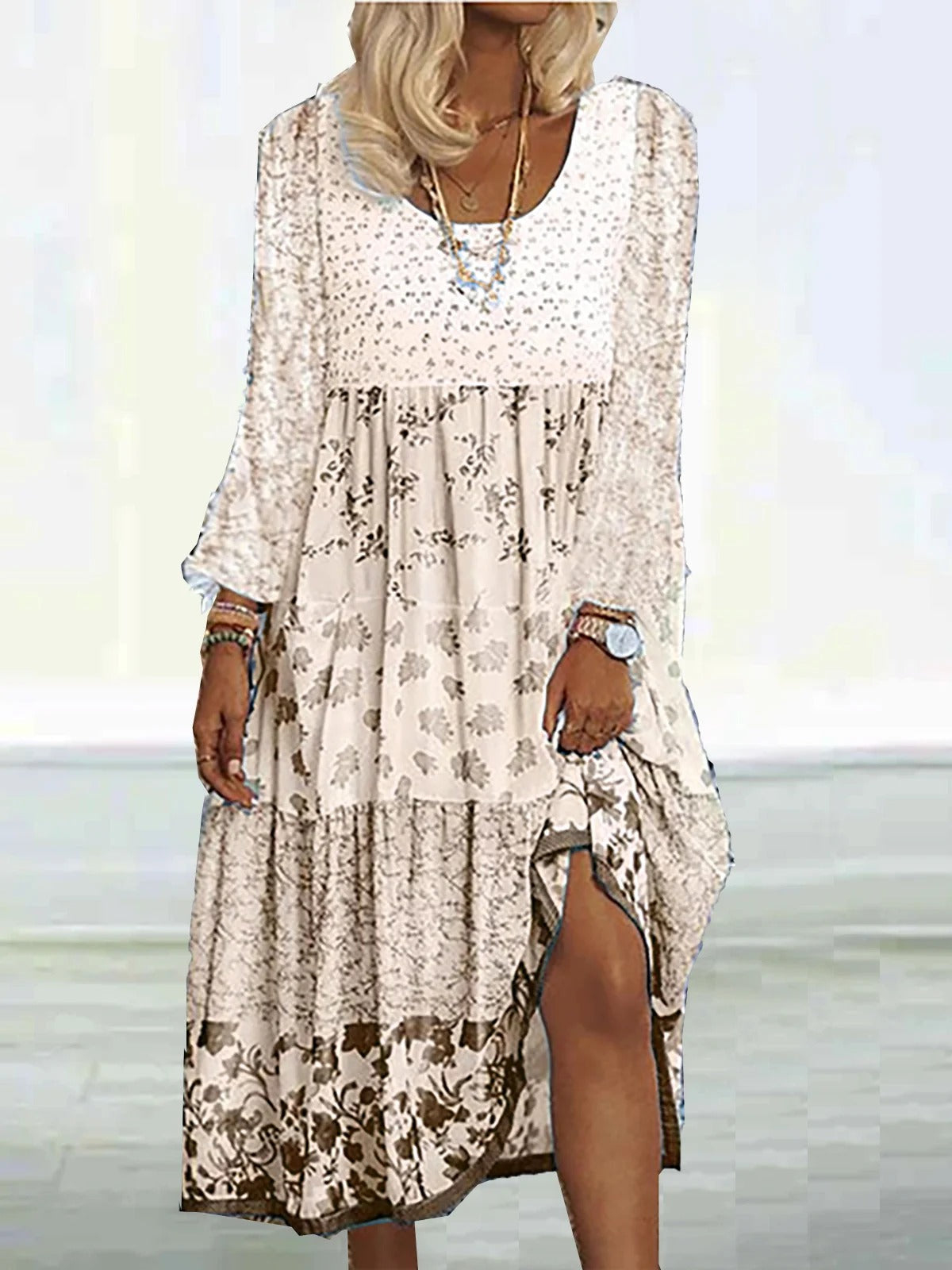 Boho Bloemenjurk Dames O-hals Gisela