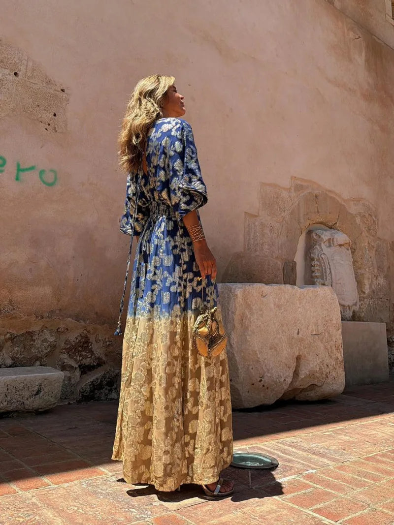 Boho Jumpsuit V-hals Open Rug Design