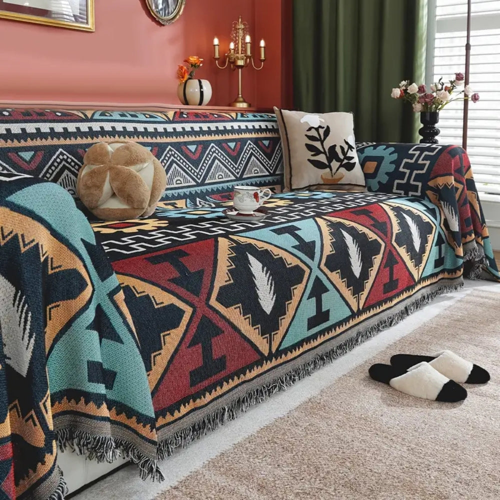 Boho Stijl Bankhoes met Geometrisch Patroon