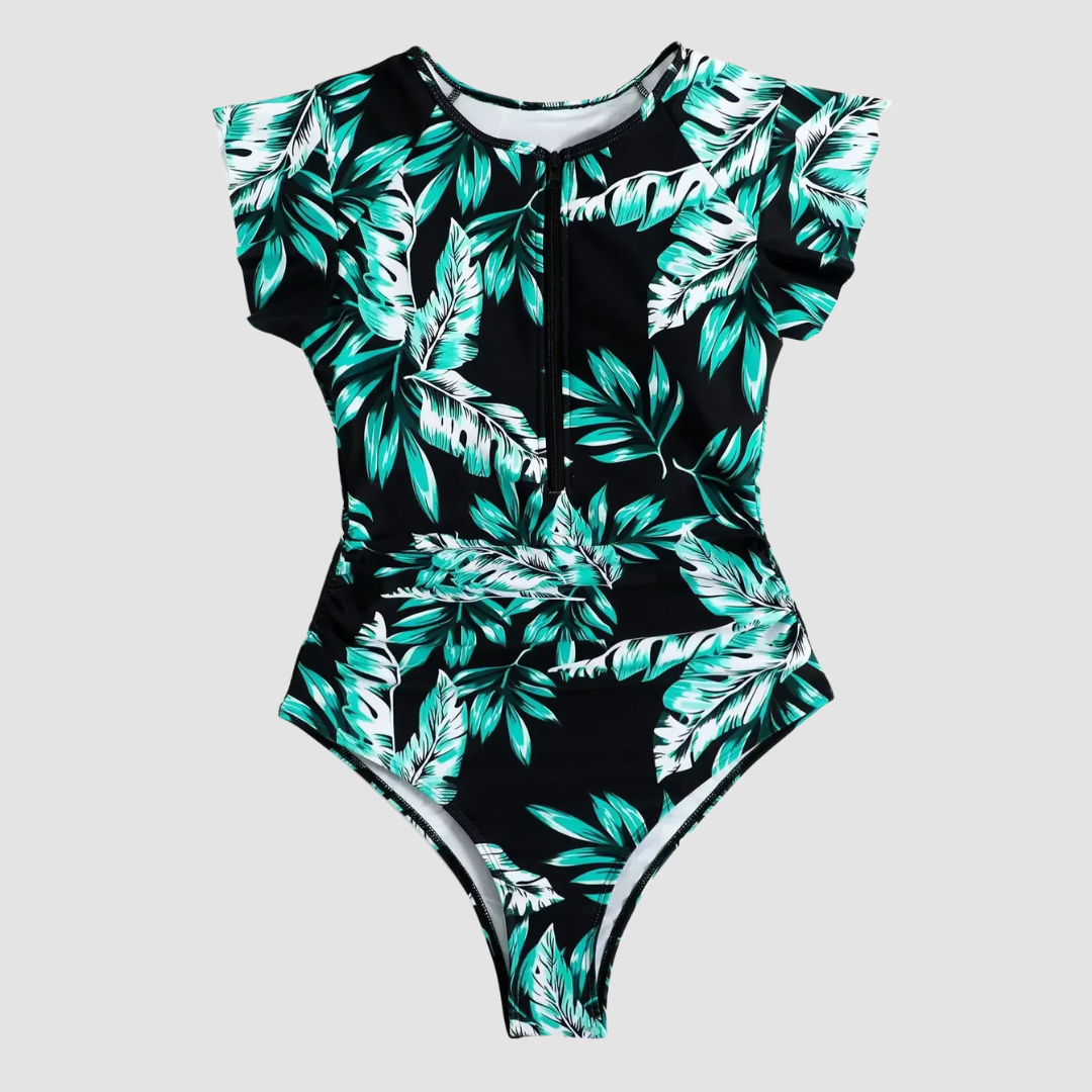 Camouflage Bandeau Zwempak met Rits