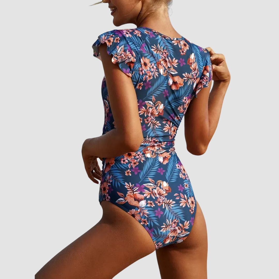 Camouflage Bandeau Zwempak met Rits