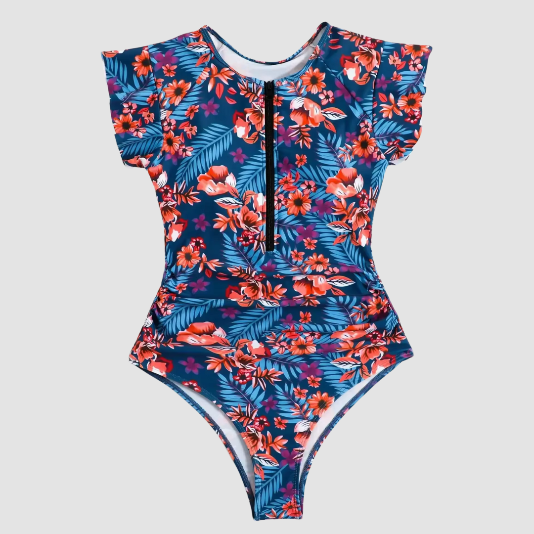 Camouflage Bandeau Zwempak met Rits