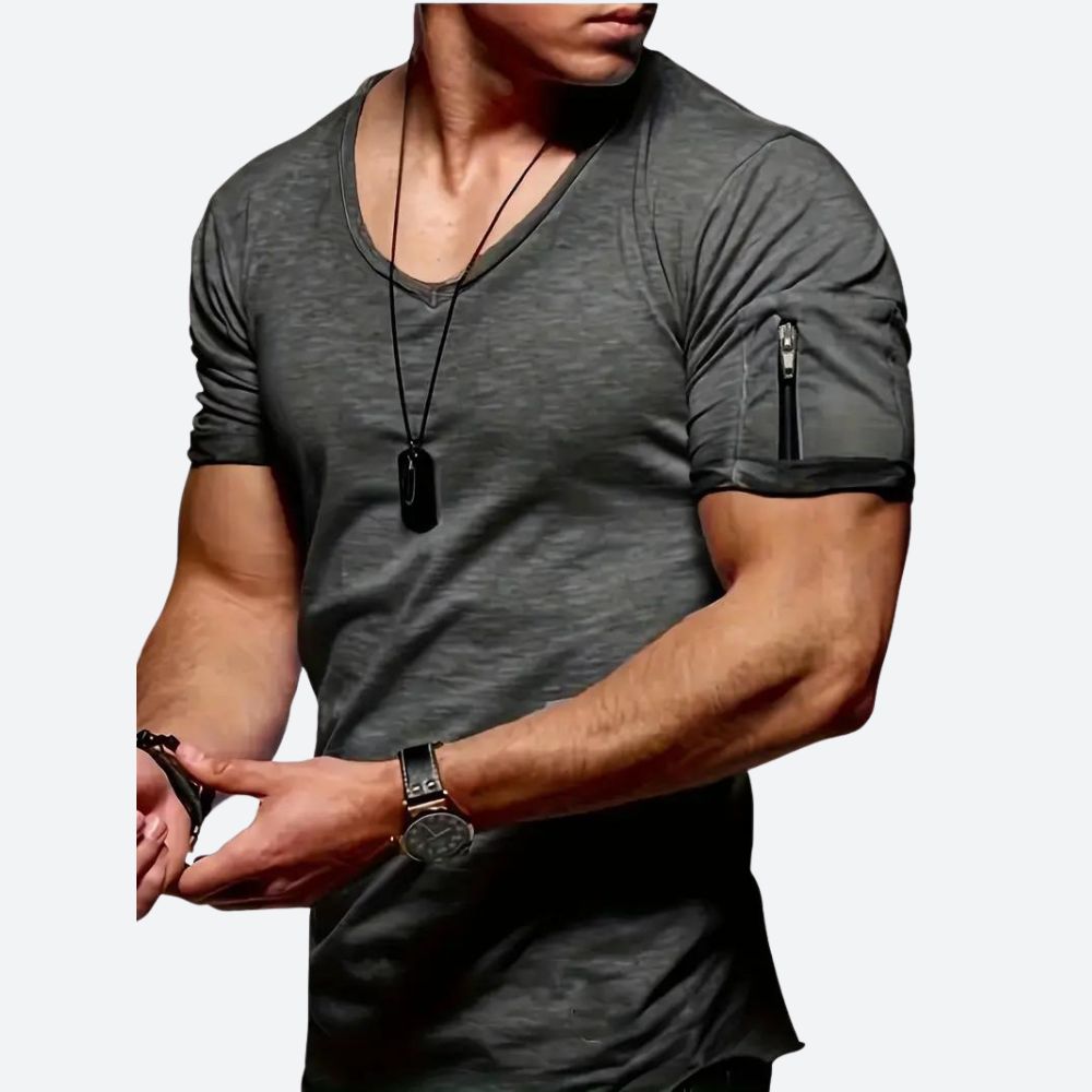 Casual Heren T-Shirt Grote Maten V-Hals