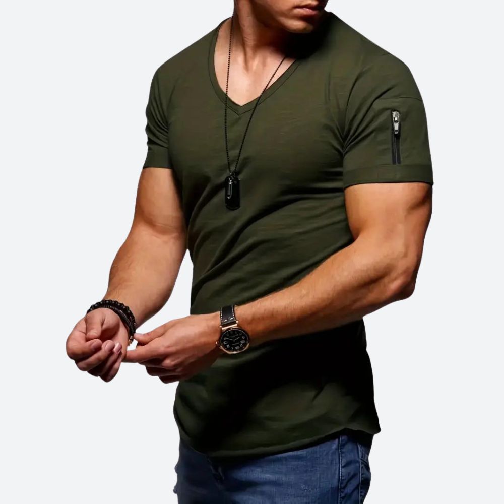 Casual Heren T-Shirt Grote Maten V-Hals