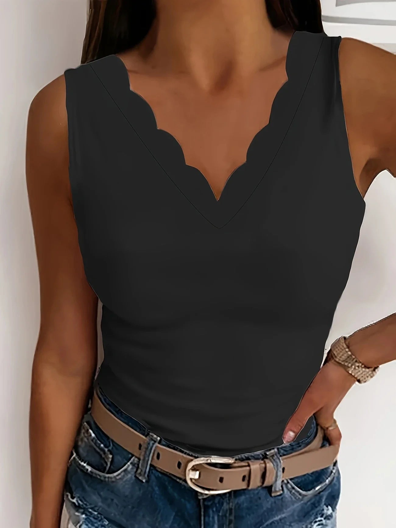 Celeste Plus Size V-Hals Tanktop