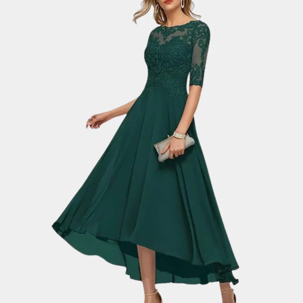 Chiffon Avondjurk met Elegante Details
